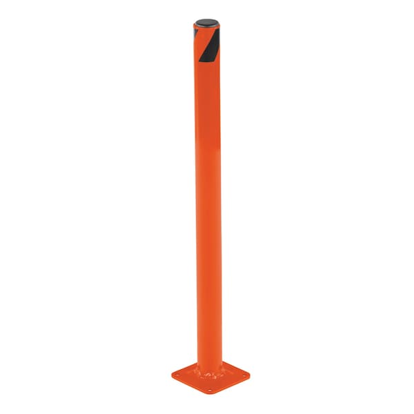 STEEL PIPE SAFETY BOLLARD 24"X1.75" ORNG